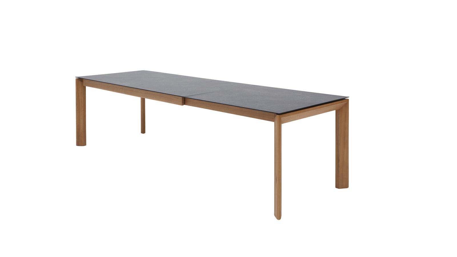 Interliving Esstisch IL5102 ca. 140(240)x90cm mit Platte HPL Deton-Design/Gestell Wildeiche massiv