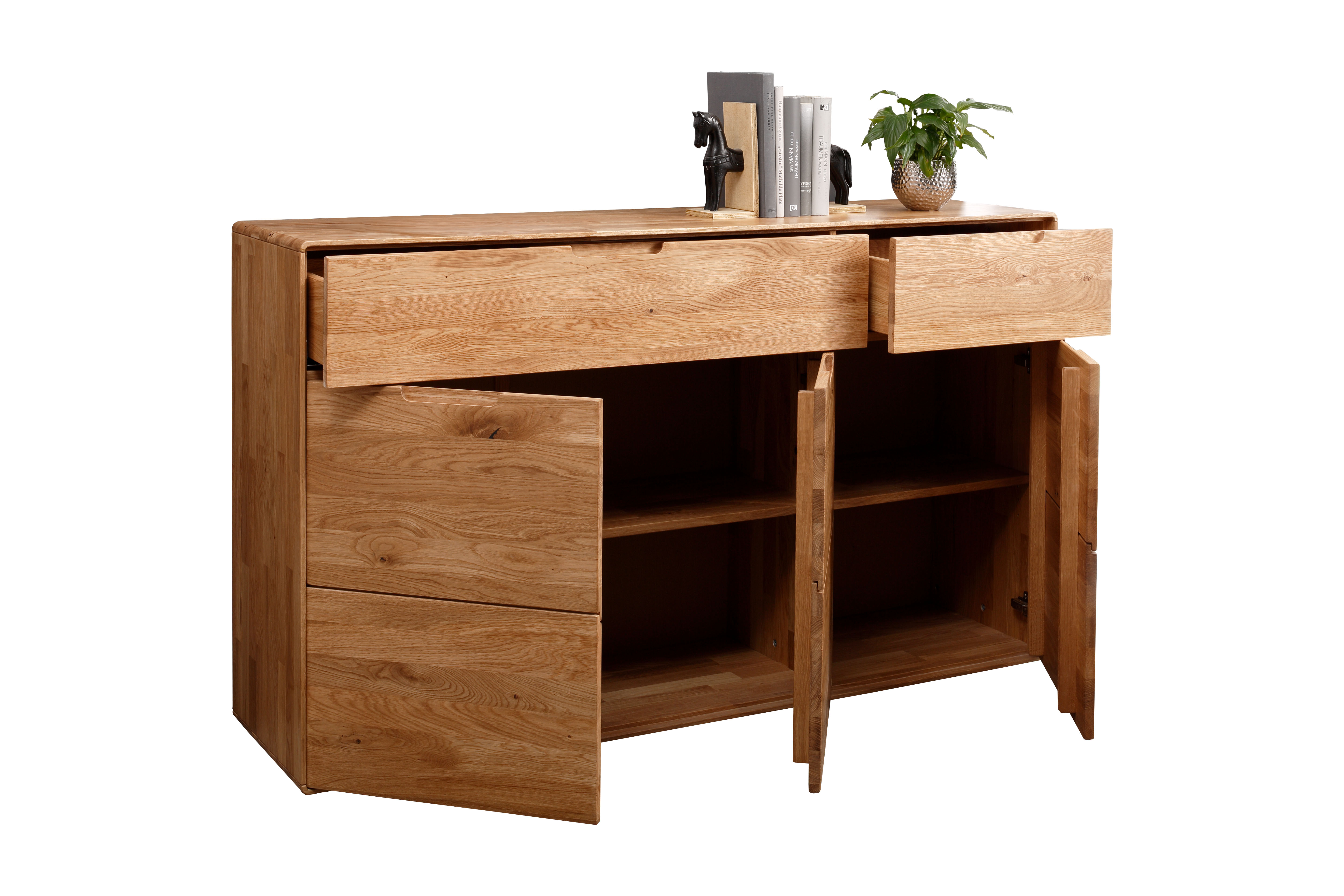 // Kommode III // Wildeiche massiv geölt // ca. B149 H91 T40 cm // 3 Türen, 2 Schubkästen // mit Soft-Close Funktion, Sideboard, Holz, Eiche, Massivholz, Schublade