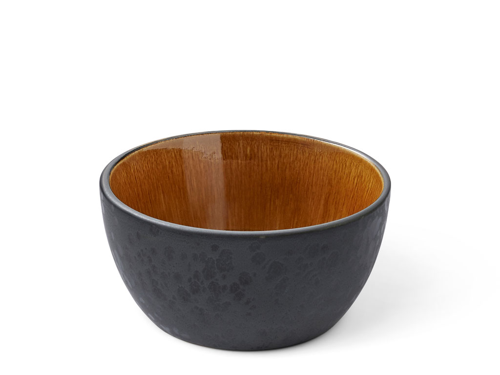 F&H Schale ca.14x7cm BITZ ca. B14 H7,5 T14 cm in schwarz/amber