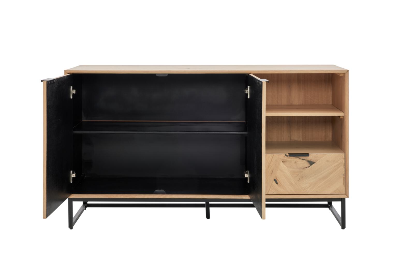 Roomio Sideboard NO. 2002 in Eiche Echtholzfurnier natur / Front Patchwork-Design Roomio Sideboard NO. 2002 in Eiche Echtholzfurnier natur / Front Patchwork-Design