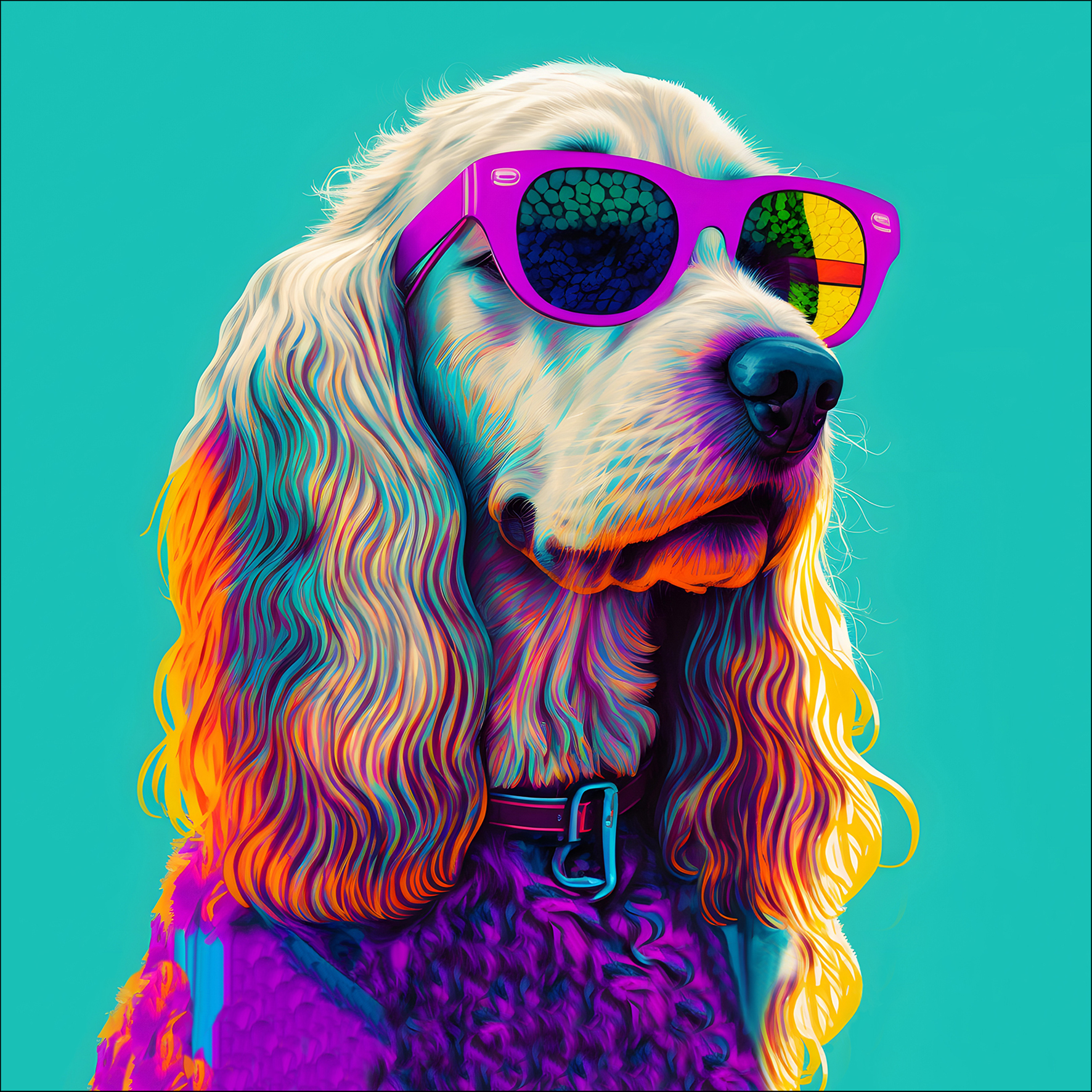 PRO ART Glas-Art 20x20cm Dog With Sunglasses II PRO ART Glas-Art 20x20cm Dog With Sunglasses II