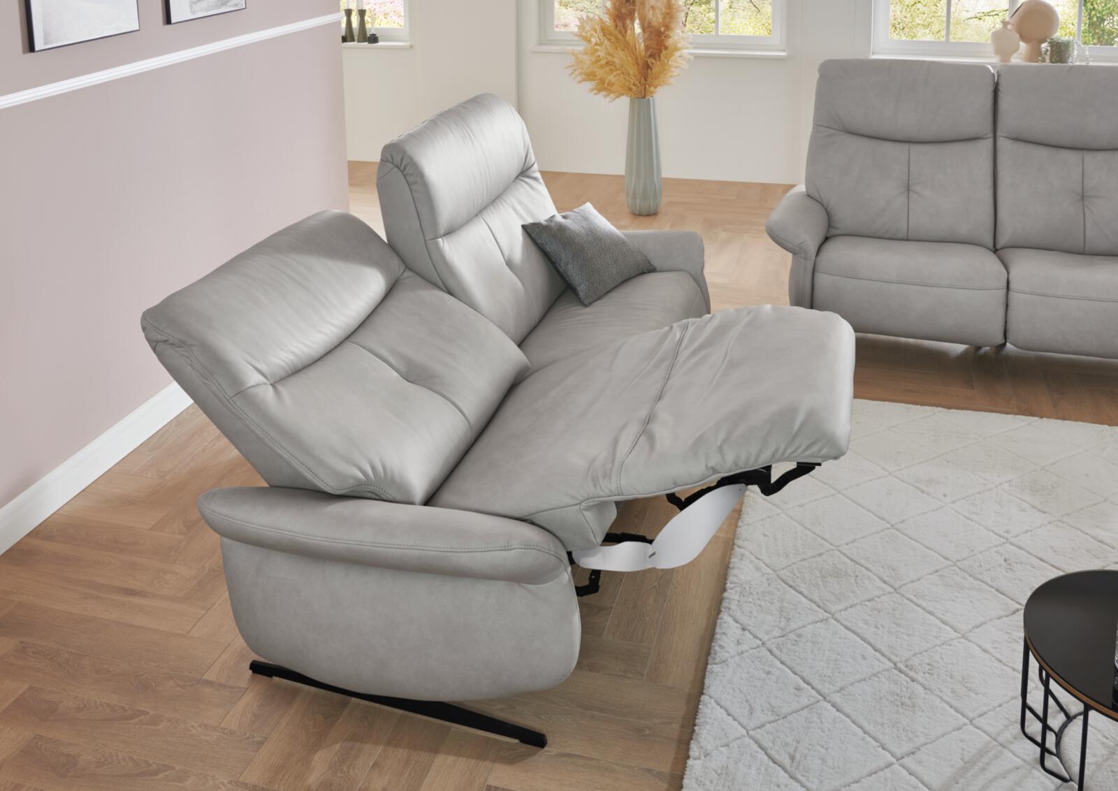 Himolla Sofa Cumuly (4475) Leder Grau, Sofa, Sessel, Grau, Lederoptik, Relaxfunktion