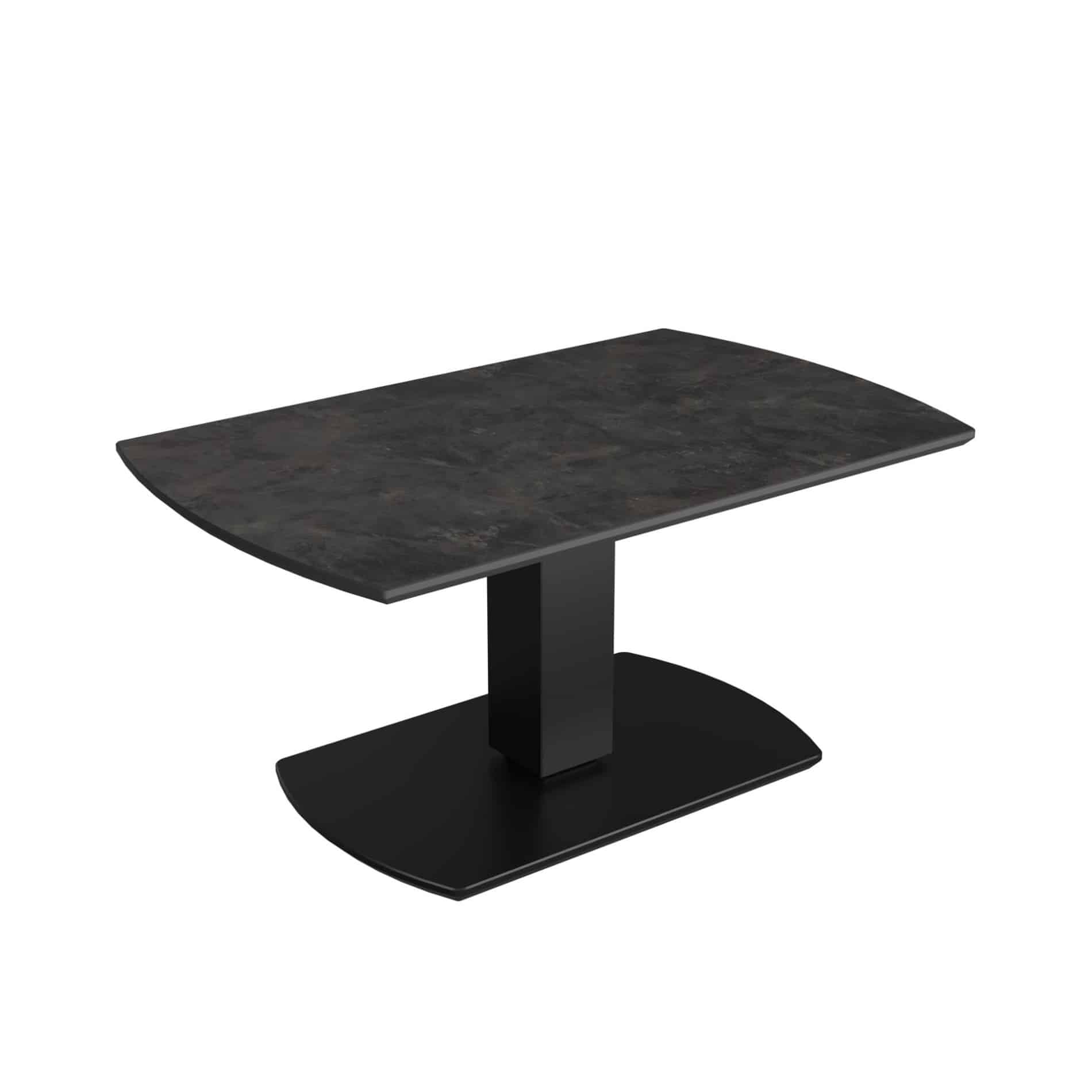 Couchtisch 1780-MR-ANM in Platte HPL Auflage Metal Rock, Esstisch, Tischplatte, Schwarz, Lack, Gestell