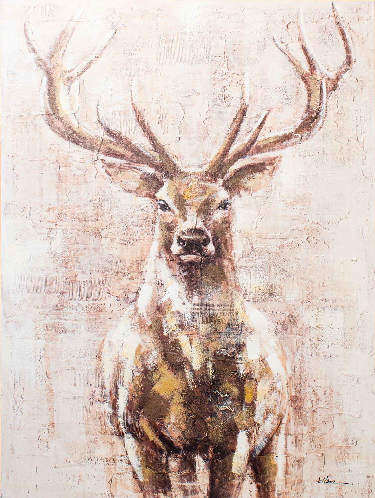 L.C. Wholesaler Ölbild Hirsch ÖLBILD in ca. 90x120cm