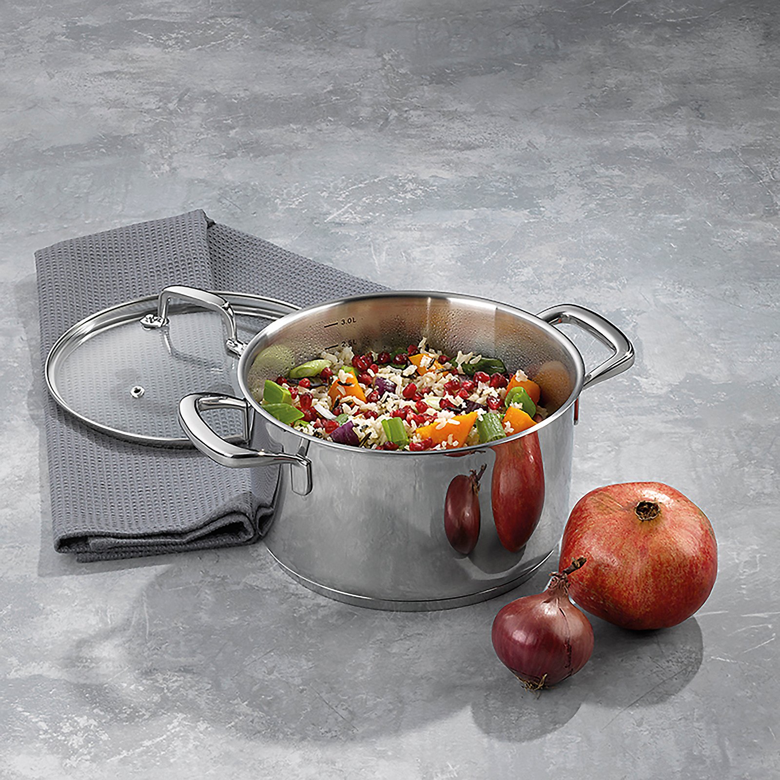 Kela Fleischtopf Flavoria FLAVORIA in Silber Glänzend, Kochtopf, Kochgeschirr, Topf