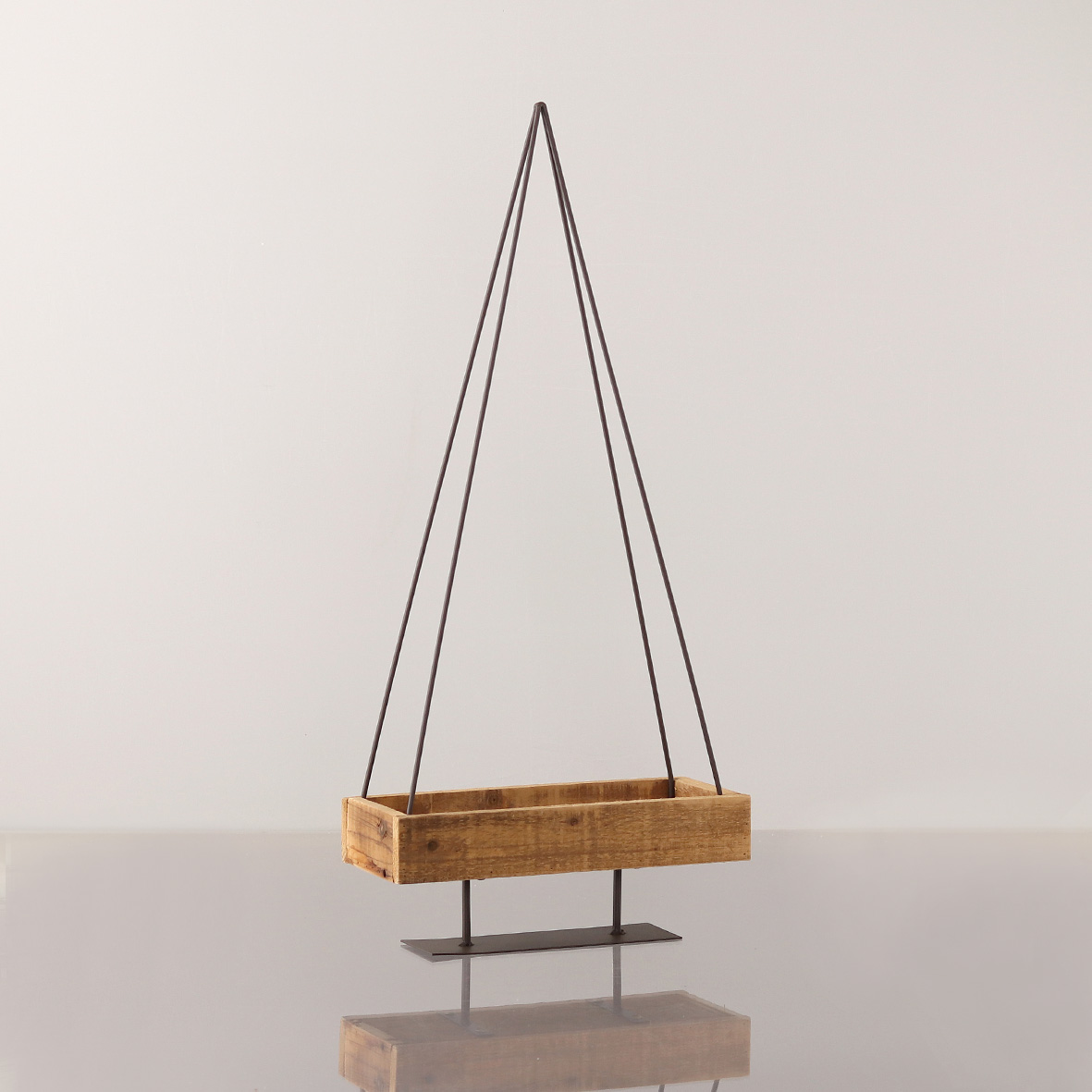Obelisk 100cm in Farbe Holzfarben/schwarz
