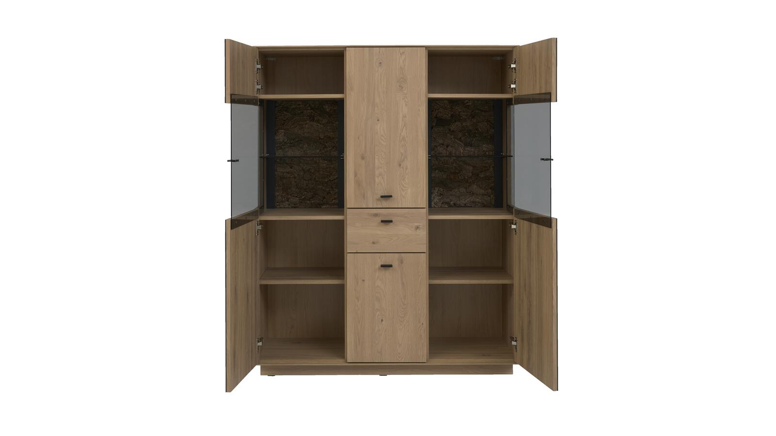 Interliving Highboard IL 2025 in Front Wildeiche massiv, Korpus Wildeiche furniert Interliving Highboard IL 2025 in Front Wildeiche massiv, Korpus Wildeiche furniert
