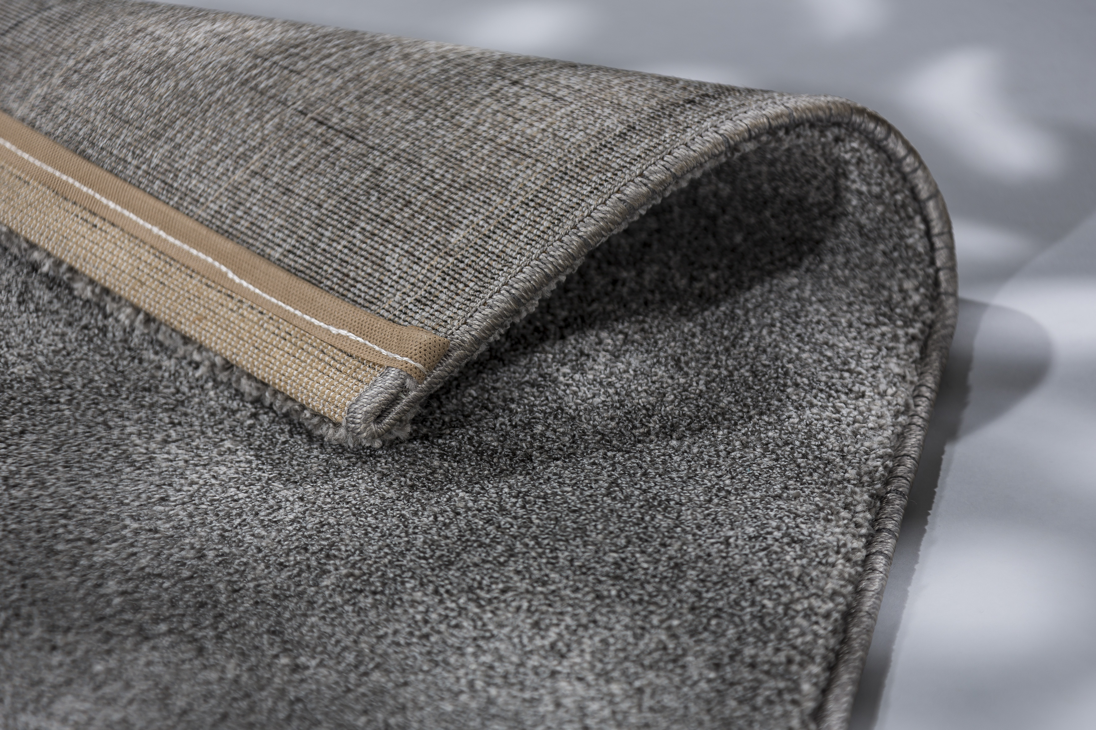 Golze & Söhne Teppich Pure ca. 160x230cm in Farbe silber, matte grau, Teppich, Teppichboden, Rutschhemmung, Kante
