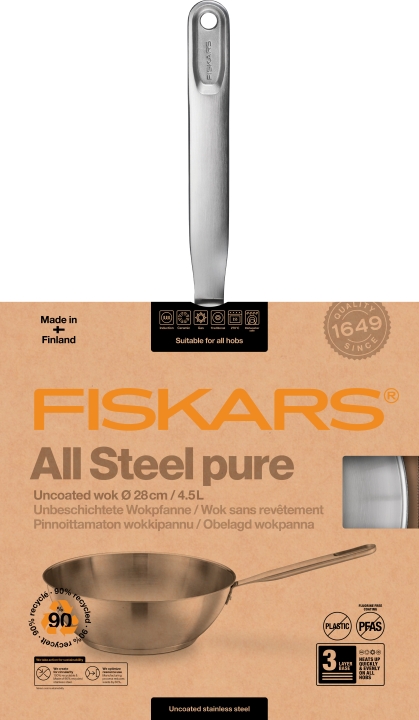 Fiskars Wok ALL STEEL 28cm Fiskars Wok ALL STEEL 28cm
