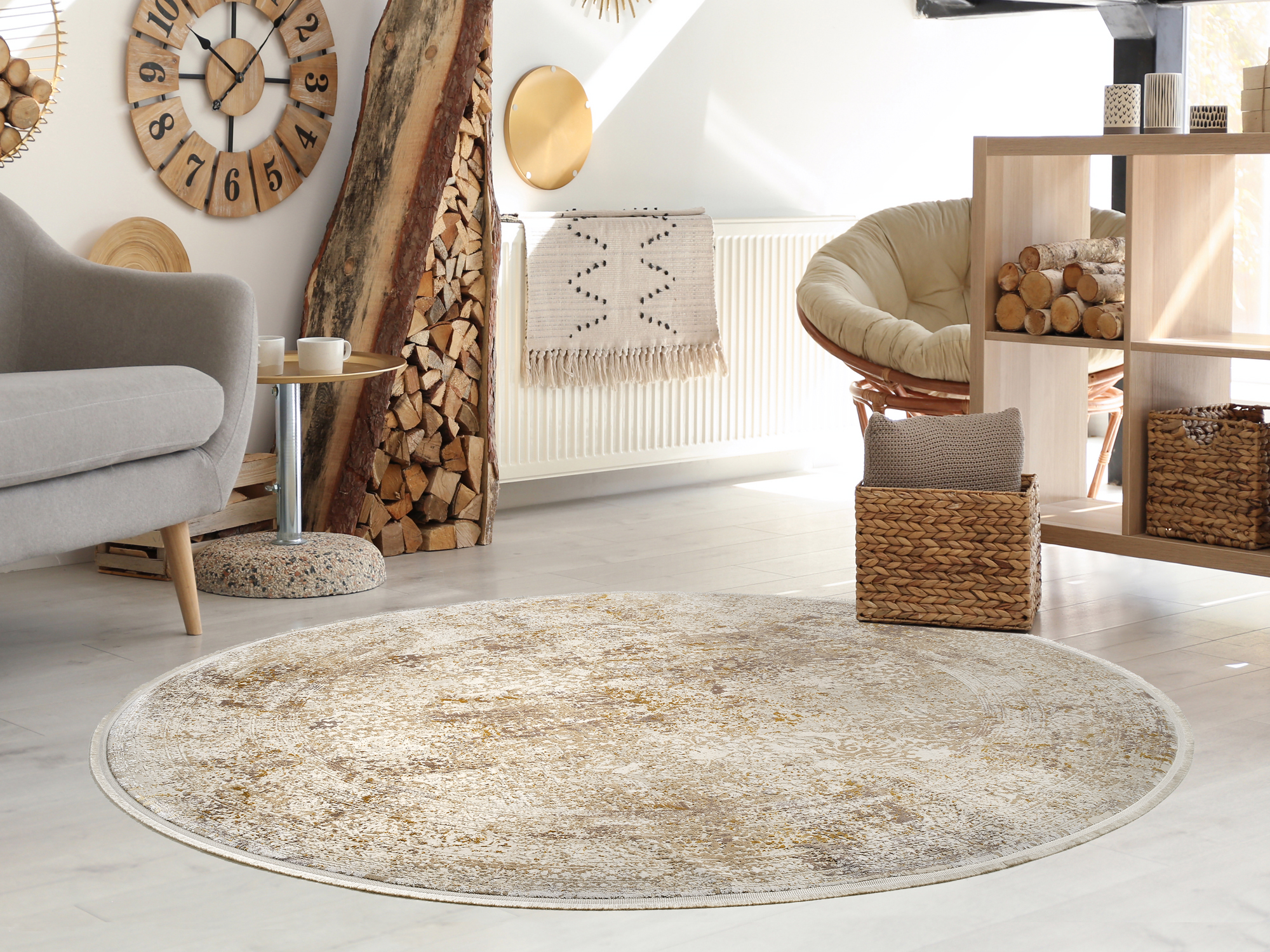 OCI Webteppich Ø ca. 160cm in Farbe beige-gold OCI Webteppich Ø ca. 160cm in Farbe beige-gold