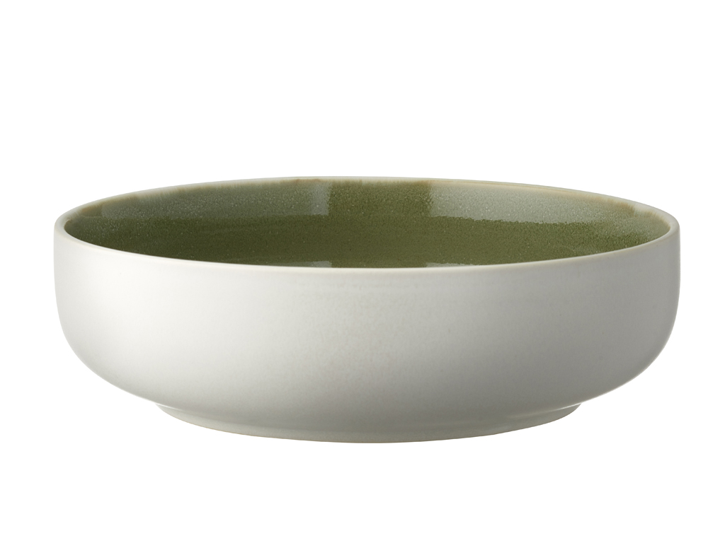 F&H Pastateller STUDIO ROUND NORTH in Farbe Matte white/Shiny moss