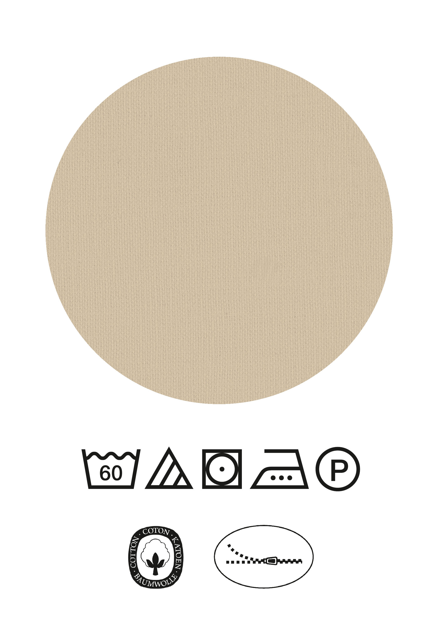 Daniel Hechter RENFORCE-Bettwäsche ca. 155x220cm in Farbe Kitt Daniel Hechter RENFORCE-Bettwäsche ca. 155x220cm in Farbe Kitt, beige circle, Stofftextur, Gewebekreis, Textilprobe, neutral beige