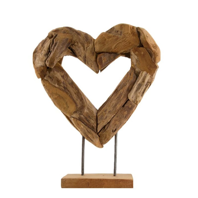 Dijk Natural Collections Statue Heart Open Erosion in Farbe natur, Holz, Kunst