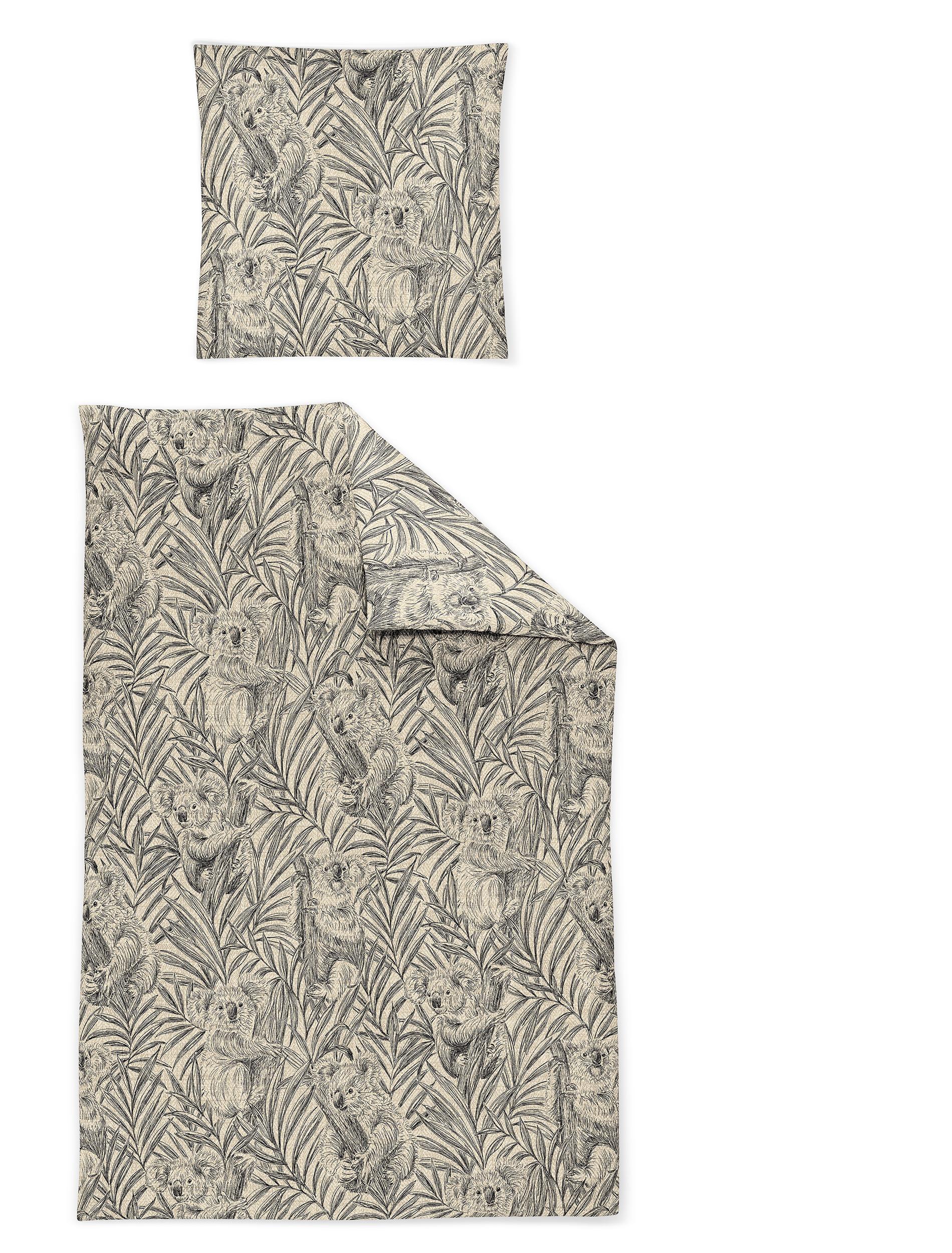 Irisette Edel-Flanell Bettwäsche ALPAKA ca. 155x220cm in Farbe grau