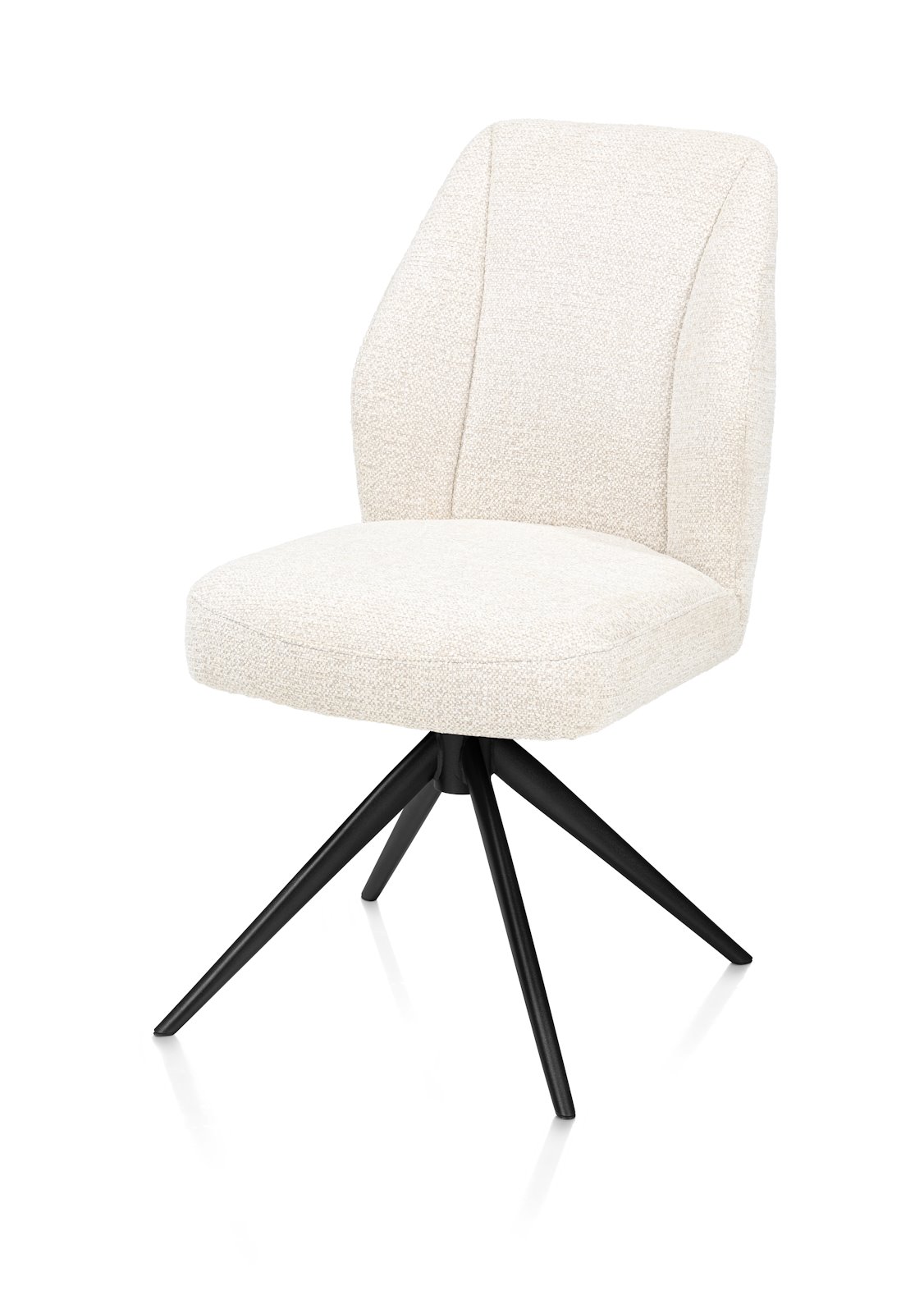 // Stoff Sevilla creme // Metallgestell off black // drehbar mit Rückholfunktion // ca. B60 H88 T66 // Stoff Sevilla creme // Metallgestell off black // drehbar mit Rückholfunktion // ca. B60 H88 T66, Stuhl, Schreibtischstuhl, Beige Polsterung, Geometrische Beine, Sessel mit Drehfuß