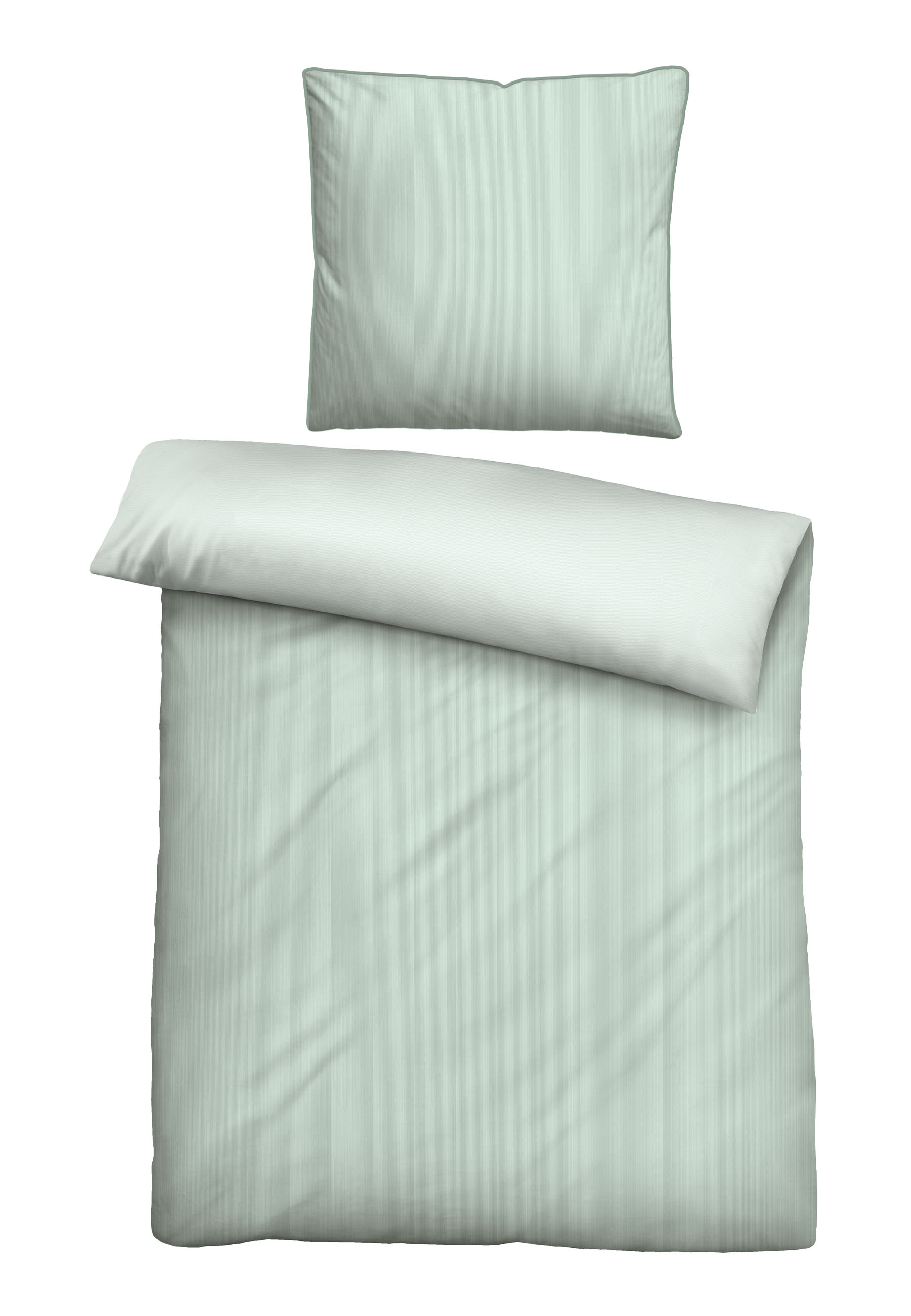 Biberna SATIN-Bettwäsche ca. 155x220cm in Farbe Salbei, Kissen, Dekoration für Zuhause, Leinen, Decke