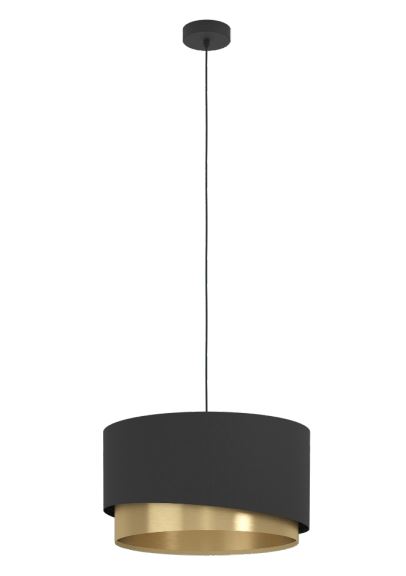 Eglo Leuchten Hängeleuchte MANDERLINE in E27 schwarz/messing, Lampe, Deckenleuchte