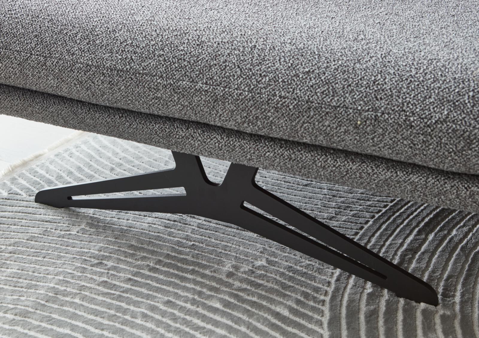 Koinor Eckkombination ELEMENTS ca. 300x152 cm in Stoff Cosmo grau-schwarz, Halterung, Kleiderbügel, Garderobenbügel, Metallbügel, Grau