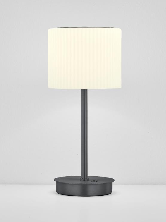 B-Leuchten LED-Tischleuchte ELLI in anthrazit matt eloxiert, Lampe, Tischlampe