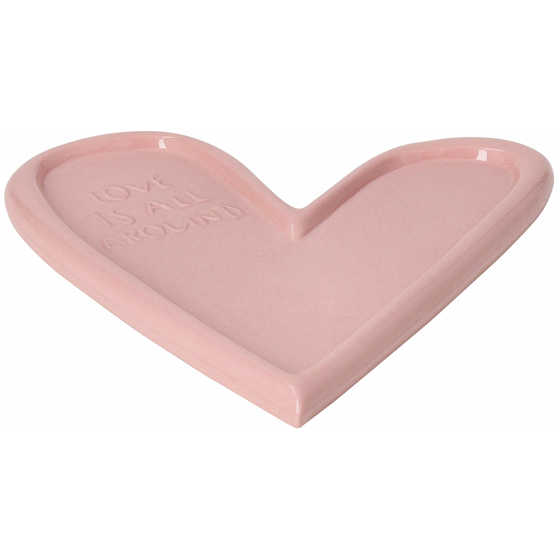Räder Teller Lovi is all around in Farbe rosa, herzförmige schale, pinke schale, keramik schale, accessoire schale, herzen motif