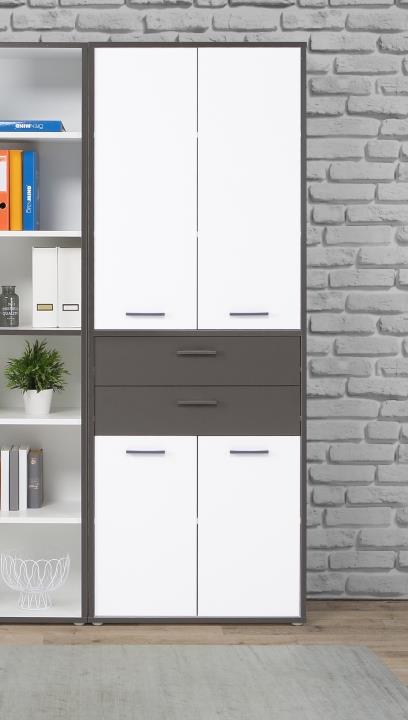 Forte Aktenschrank Keflavik in weiß / Absatz Wolfram grau Forte Aktenschrank Keflavik in weiß / Absatz Wolfram grau