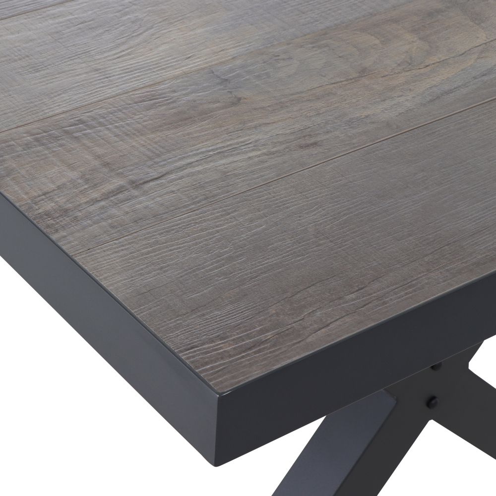 Ausziehtisch SINCRO ca. 160(200)x90cm mit Tischplatte in anthrazit/washed grau