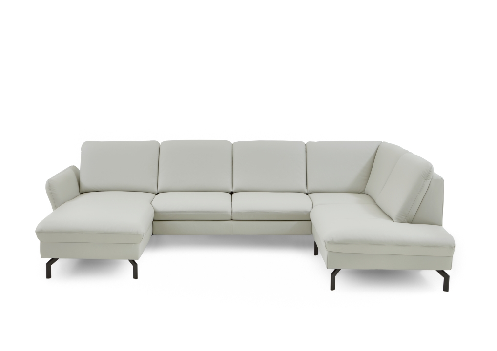 Polstergruppe PN-EM24097 ca. 305x193cm in Leder Torro silver Polstergruppe PN-EM24097 ca. 305x193cm in Leder Torro silver, Couch, Mobiliar, Kissen, Dekoration für Zuhause