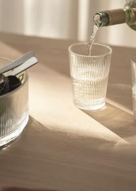 Stelton Trinkglas 0,24l PILASTRO D/H ca.8x11cm in clear Stelton Trinkgläser 6 Stück Pilastro 0,24 Liter in Farbe clear, Glas, Esstisch, Tisch, Tischplatte, Fön