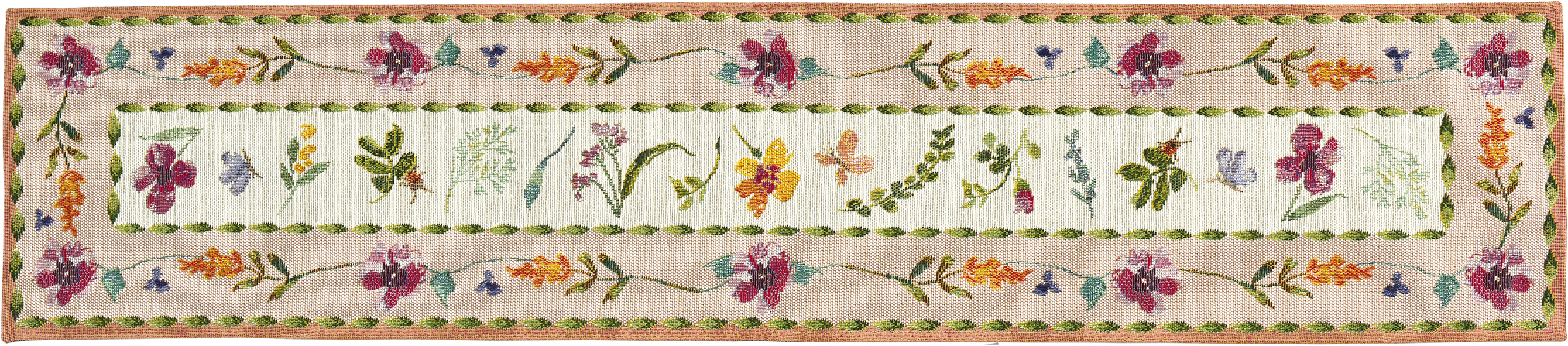 Sander Tischband BLOSSOM GARLAND ca. 20 x 96cm in Farbe original, Dekoration für Zuhause, Muster, Stickerei, Stich, Teppich