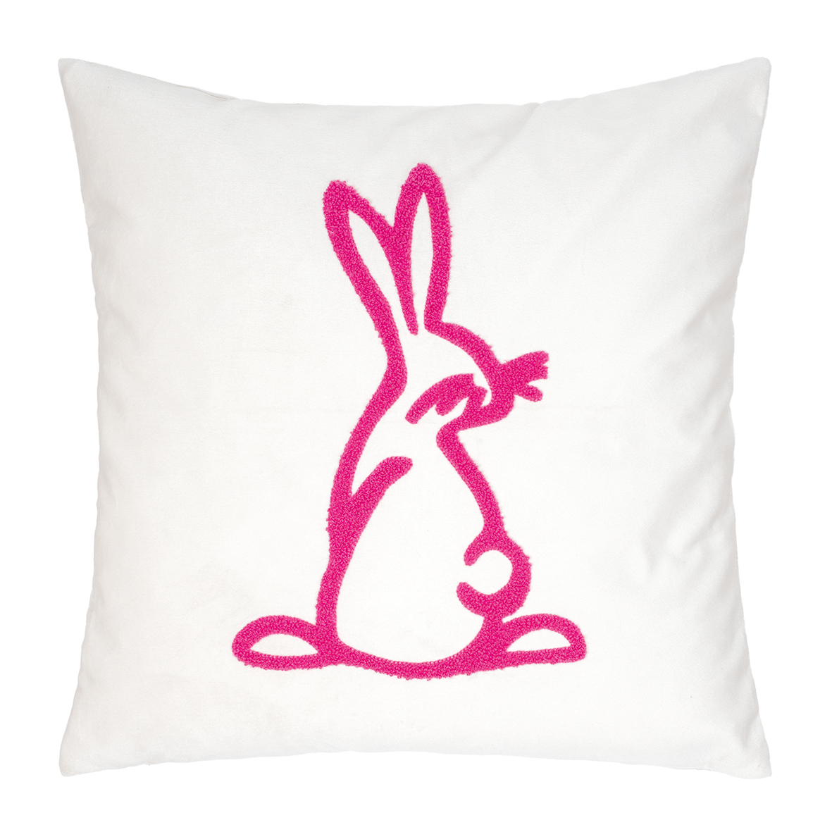 Pad Kissen BUNNIES ca. 45x45cm in Farbe pink, Kissen, Kissenbezug, Hase, Hase Muster, Pink