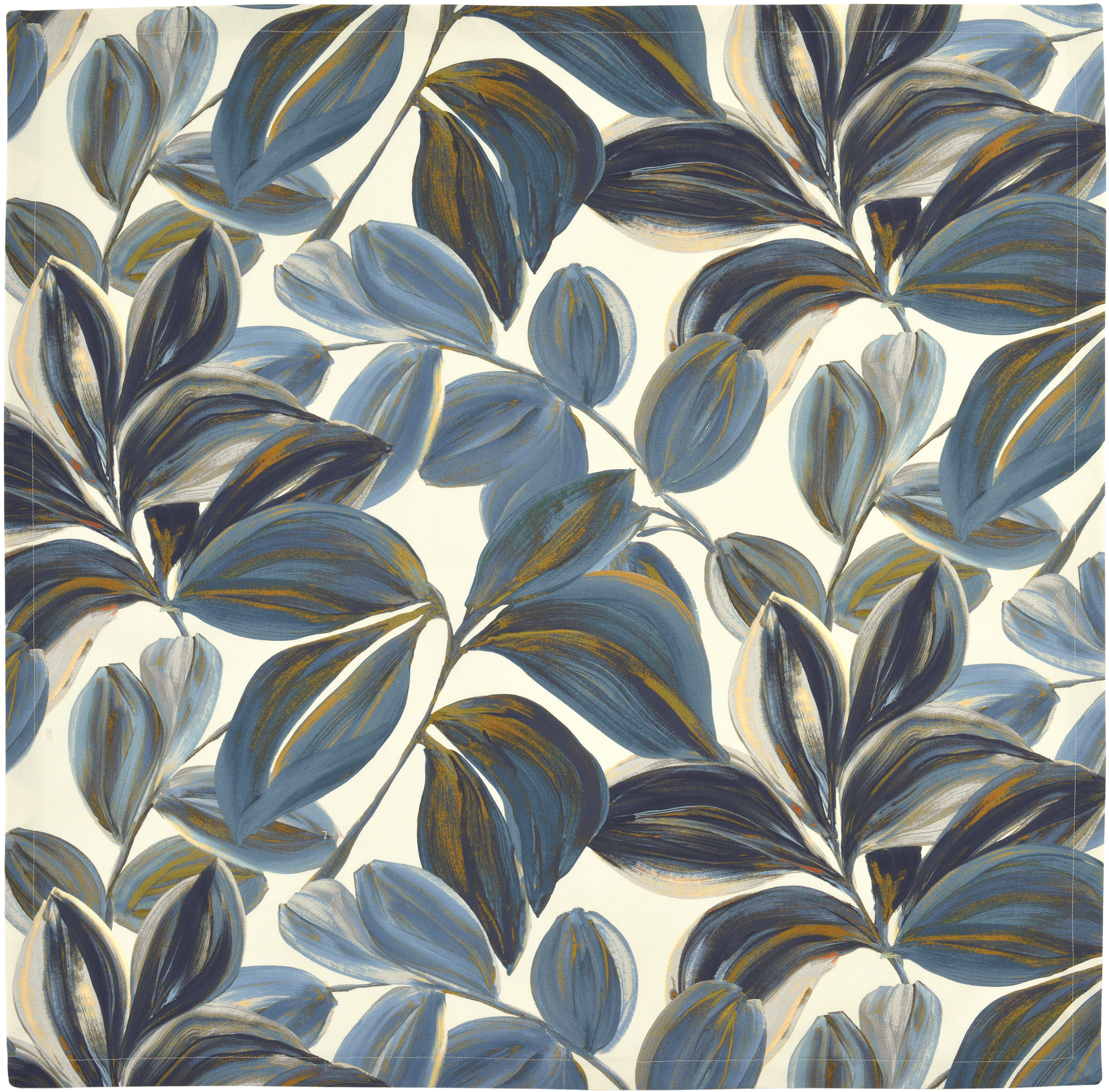 Sander Tischdecke TIKAL ca. 100x100cm in Farbe blue shadow, blatt, blattmuster, blaue blätter, botanischer druck, muster wallpaper
