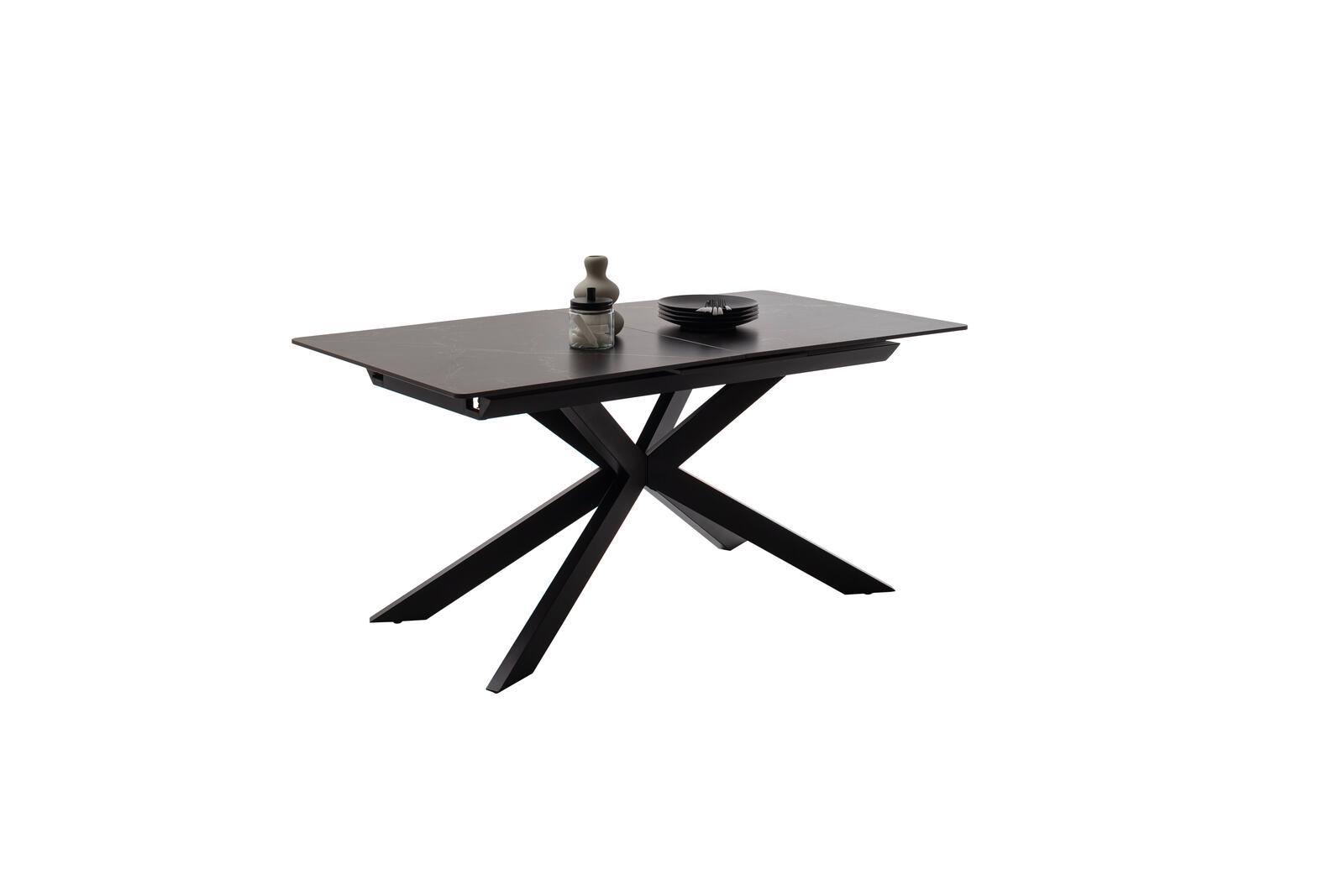 MCA Furniture Esstisch BONANZA in Platte Keramik anthrazit marm.