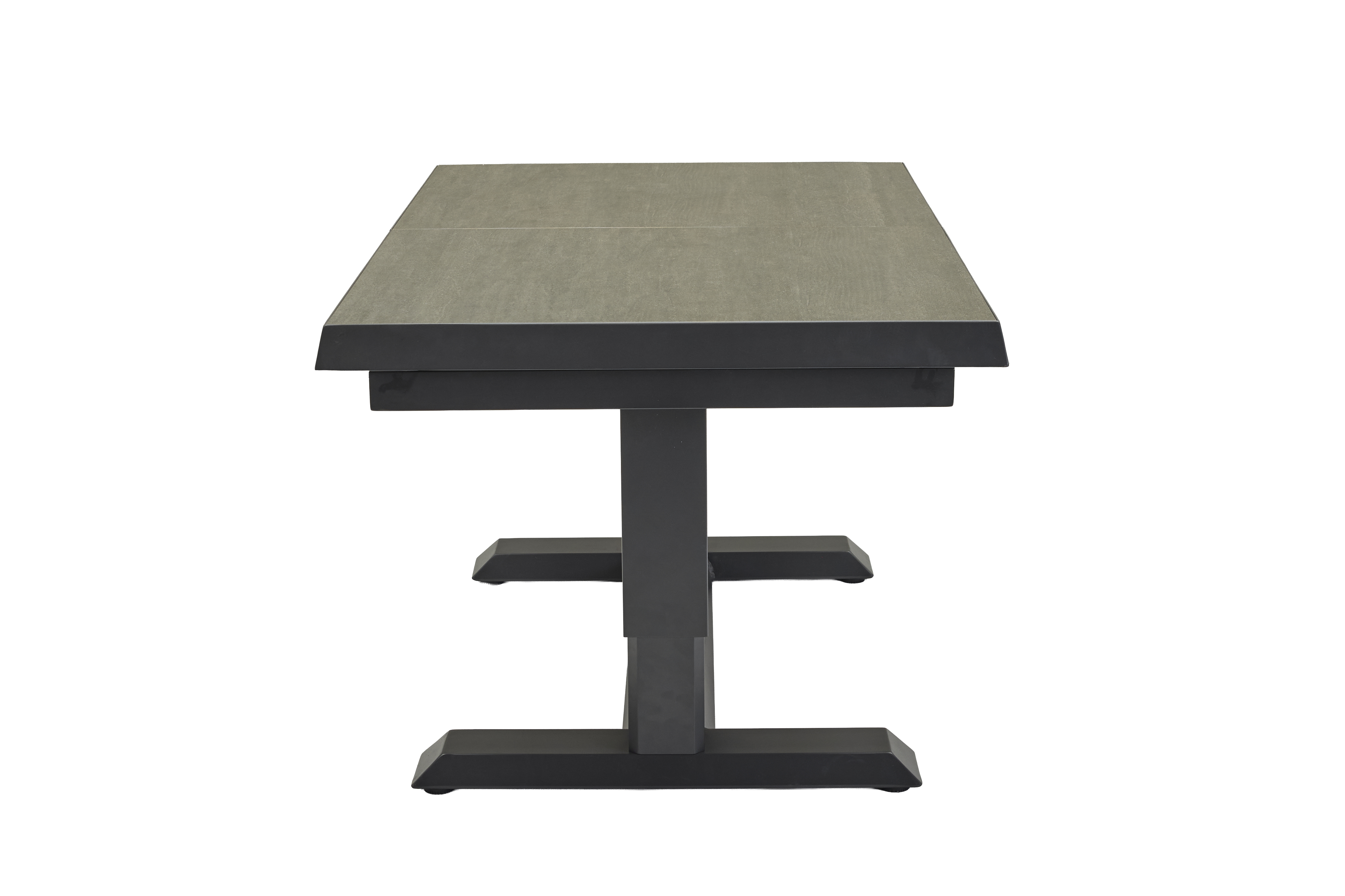 Ausziehtisch VIVERA-STONE in Grau, Tisch, Kaffeetisch, Industriell, Rechteckig, Schwarz