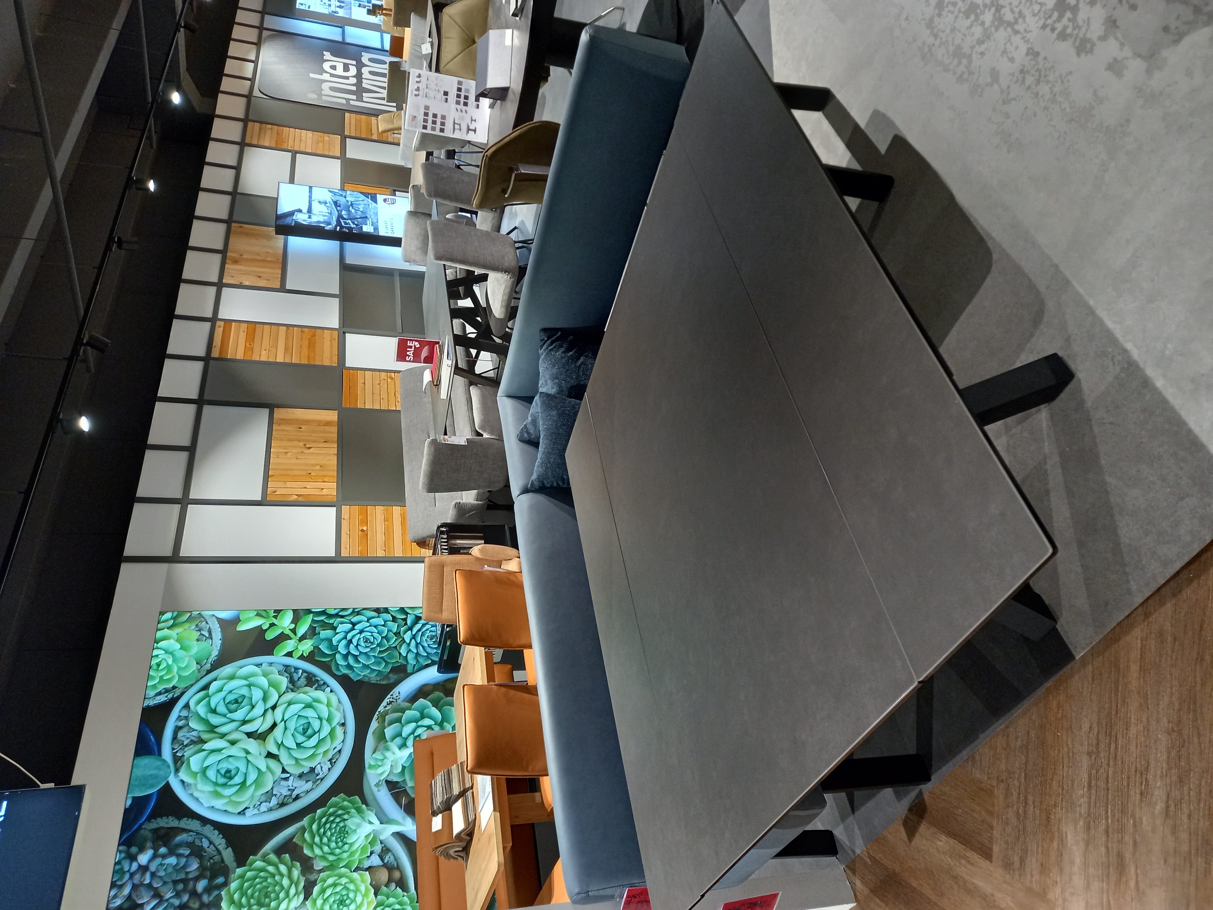 MCA Furniture Esstisch Pallini ca. 150 x 76 x 90 cm in Keramik anthrazit, Moebel, Tabelle, Tischplatte, Cafeteria, Restaurant