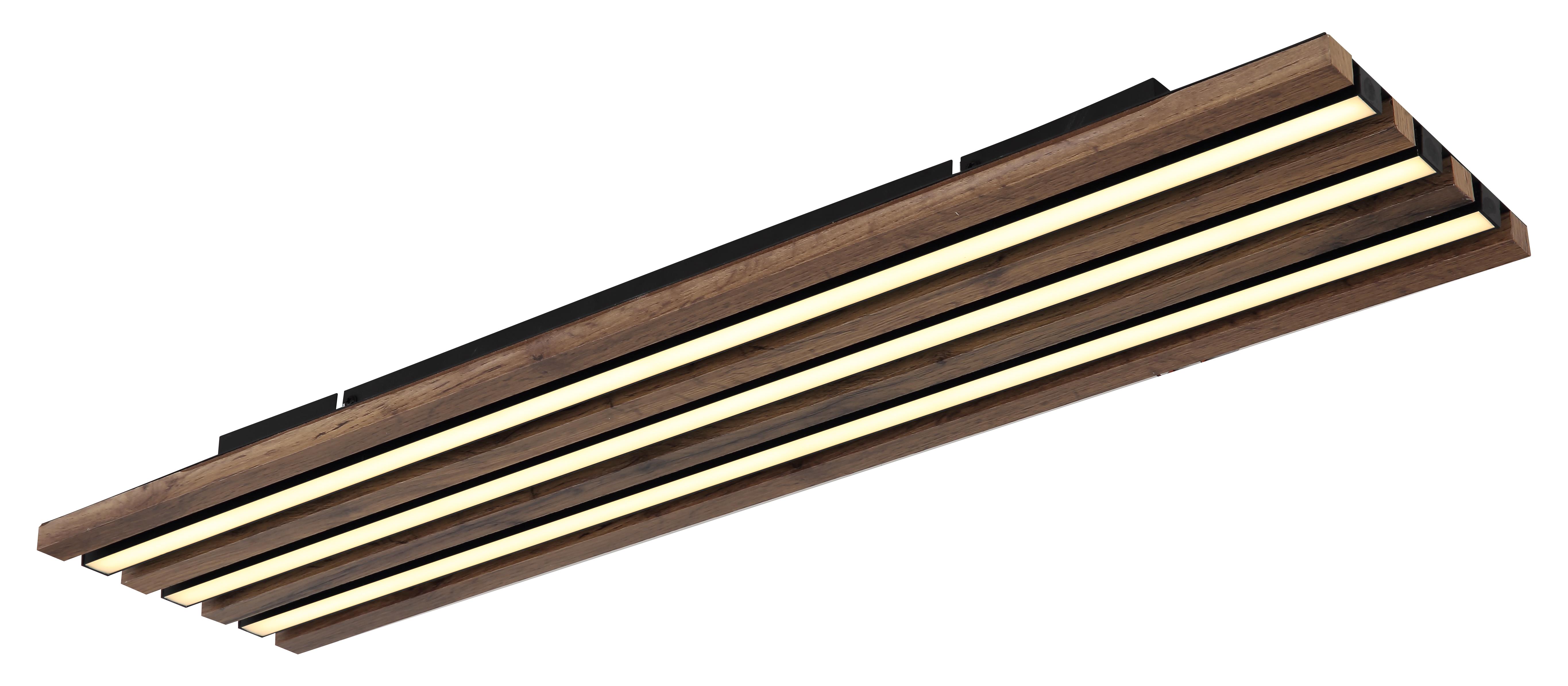 Globo LED-Deckenleuchte HAYDEN 1-flammig in Farbe schwarz matt, holzoptik dunkel, Holz