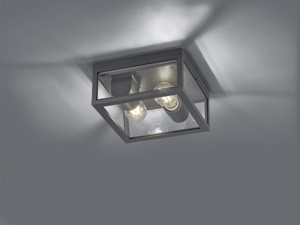 Trio Deckenleuchte GARONNE in anthrazit, Glas transparent klar