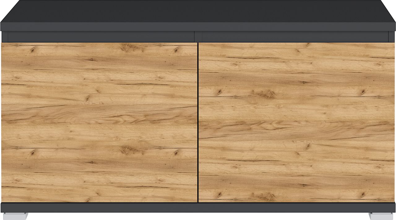 Germania Schuhbank GW-Lissabon in anthrazit / Navarra Eiche für 8 Paar Schuhe
