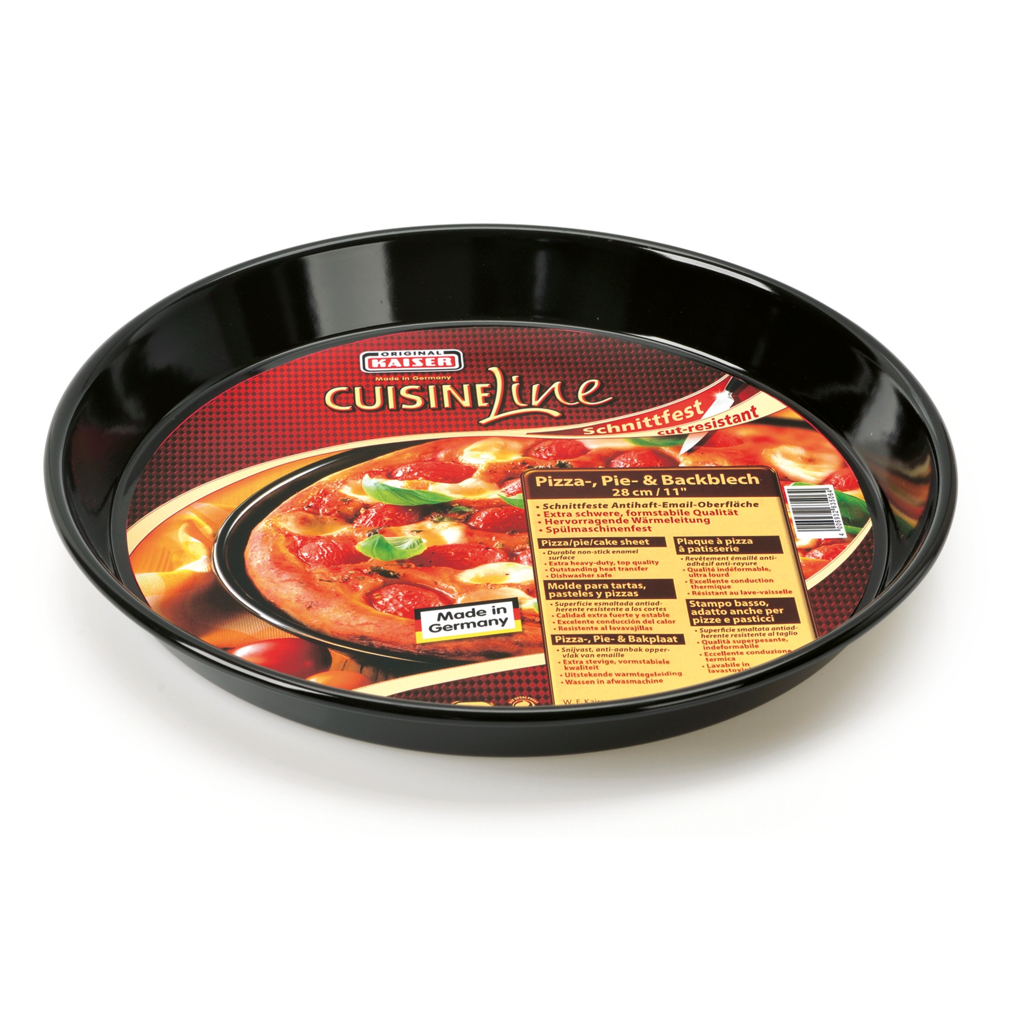 Kaiser Pizza- Pie-/ Backblech Ø 28 cm in schwarz