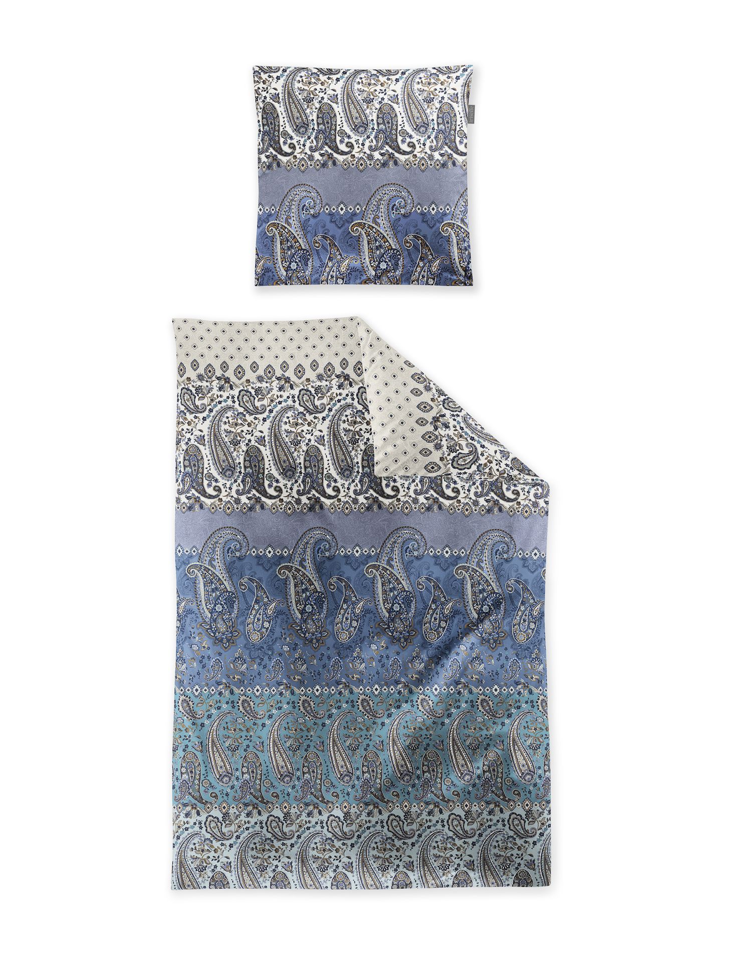 irisette Mako-Satin Bettwäsche 155x200 in ca. 155 x 220 cm blau