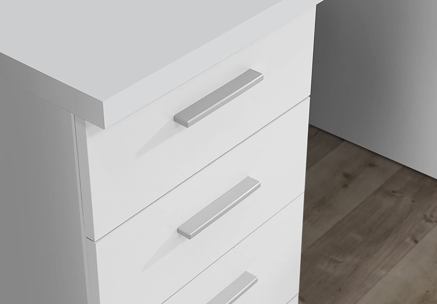Forte Schreibtisch NET106 in weiß/weiß matt