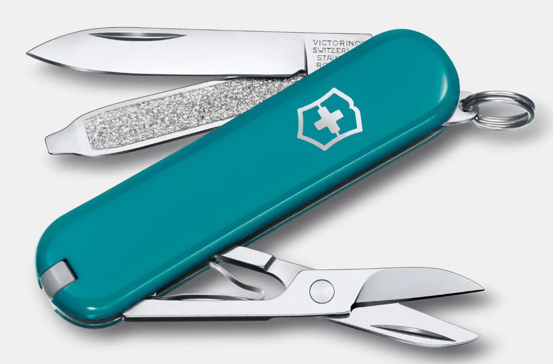 Victorinox Taschenmesser Classic türkis, Schweizer Taschenmesser, Schweizer Messer, Multi-Tool, Teal Griff, Klippe/Schere