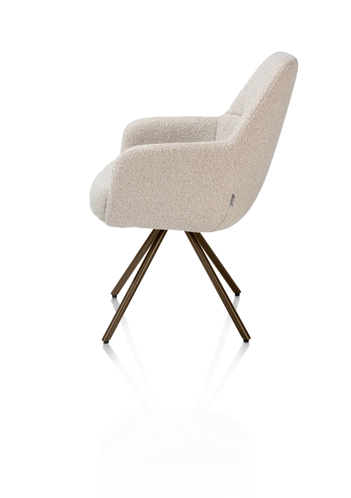 XOOON Armlehnstuhl Mavis Beige XOOON Armstuhl cloudy/stb/dreh Mavis MAVIS 55164-BEI, Stuhl, Sessel, Bezüge, Beige, Holzbeine
