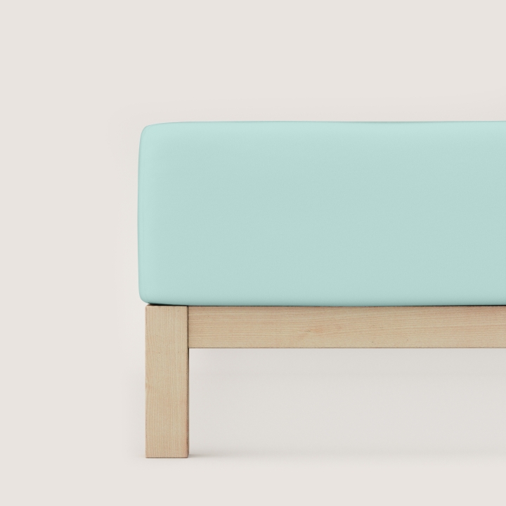 Schlafgut Pure Boxspring Spannbettlaken ca. 120x200-130x220cm in Farbe Petrol Light