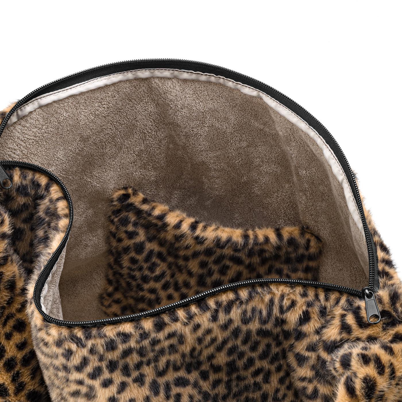 Reisenthel MOONBAG in Farbe leo fake fur, Leopardprint, Kunstfell, Tiermuster, Reißverschluss, Futter aus Fell