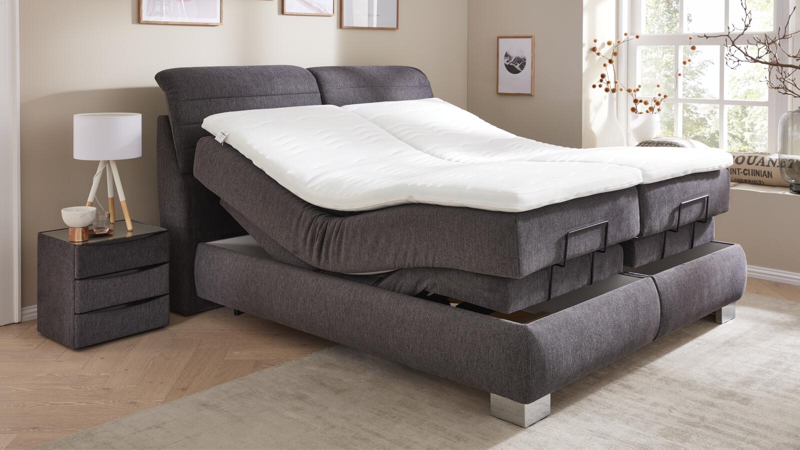 Comfortmaster Boxspringbett 5-Sterne ca. 180 x 200 cm in Stoff Brego anthrazit