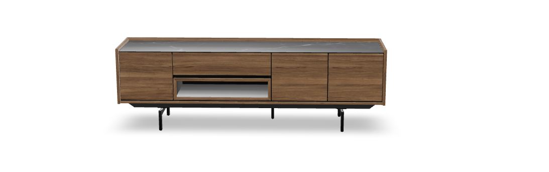 XOOON Lowboard HALMSTAD ca. 190cm in brown lacquered, Moebel, Anrichte, Kabinett