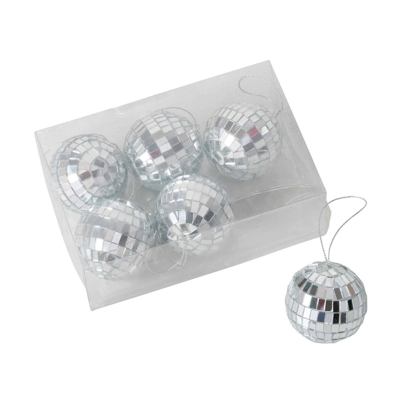 Boltze Dekoanhänger Disco in Farbe Materialmix silber, Band