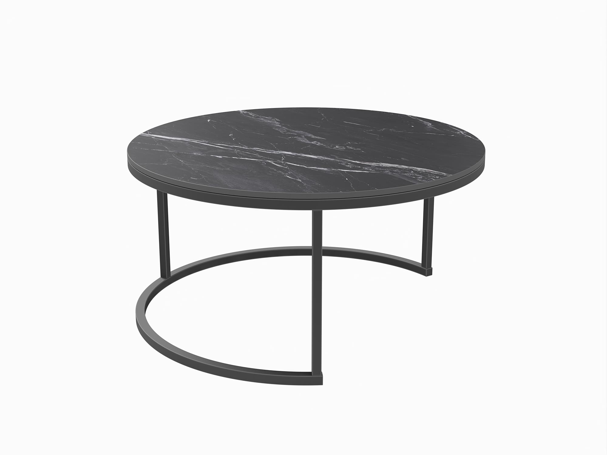 Couchtisch in Keramik Marmoroptik Marquina Couchtisch in Keramik Marmoroptik Marquina, Kaffeetisch, Tischplatte, Marmorlook, Rundes Motiv, Metallgestell