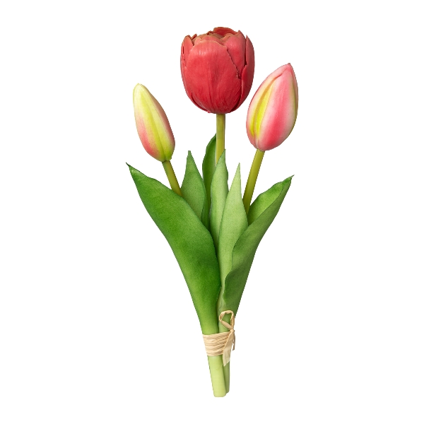 Gasper Tulpenbundx 3, 20,5 cm, pink in Farbe Pink, tulpe, tulpen, blumenstrauß, künstliche tulpe, grün