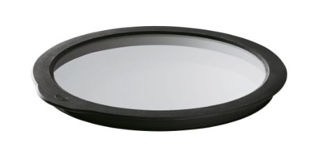 Rösle Frischhaltedeckel 20cm , optische Linse, Schraubengewindet, runder Linse, schwarzer Rahmen, Glasoberfläche